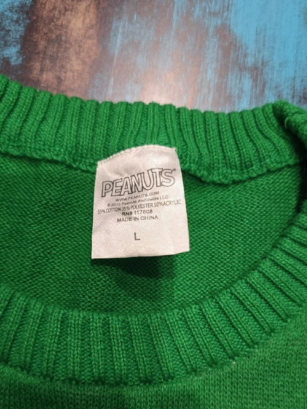 Men's Green Snoopy Holiday Sweater
